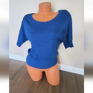 Women's Take Out Blue Kimono 3/4 Sleeve Knit Top Size Small NWOT